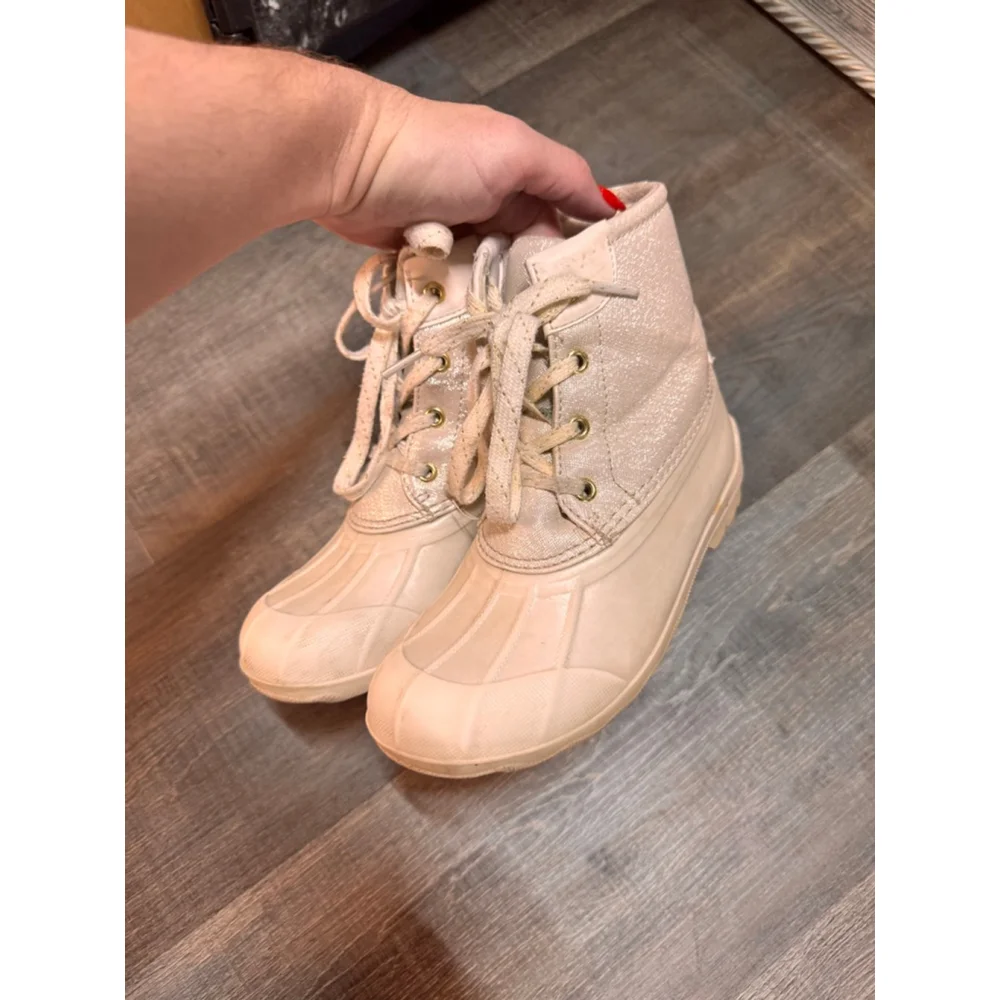 Girls Sperry Beige Rain & Snow‎ Boots Size 1 (Little Girl)
